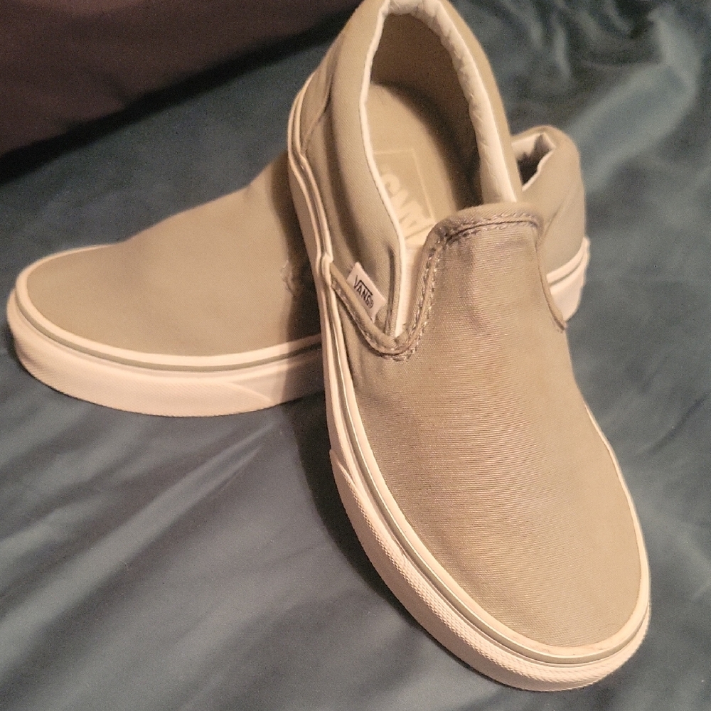 Women's Sz5.5 Vans Light Gray Slip-On Sneakers